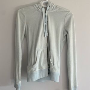 Hollister fuzzy zip up sweater